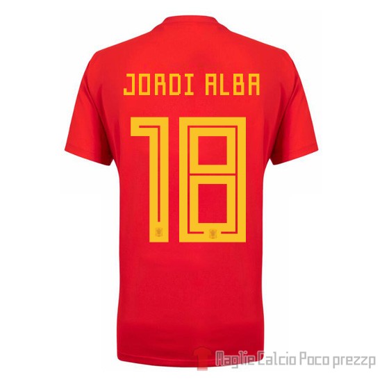 Maglia Spagna Giocatore Jordi Alba Home 2018 - Clicca l'immagine per chiudere